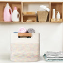 danpinera 11"x11" Storage Cubes, Soft Boho Storage Basket with Neat Stitching, 3-Pack Cube Storage Organizer, Woven Baskets for Storage in Living Room, Kids Room, Bedroom, Rainbow by TinyTreasures Baby Boutique