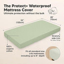 Waterproof Crib Mattress Protector Cover Fitted - 2-Pack Quiet Baby Crib Mattress Pad Sheets, 52" x 28" Soft Quilted Cotton Baby Sheet, Machine Washable, Easy Fit, Durable (Soft Fern/Quin) by TinyTreasures Baby Boutique