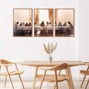 Aurlan Jesus Last Supper Bible Story Wall Art(16"x24"), 3PCS Boho Christ Christian Easter Gifts Canvas Artwork, Neutral Spiritual Religious Faith Decor Prints for Office Home by CozyNest Decor