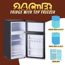 2.4 Cu.ft Mini Fridge with Freezer Compact Fridge Refrigerator Dual Door Small Fridge Senven Temp Gear Removable Shelves Dark Grey by CozyNest Decor
