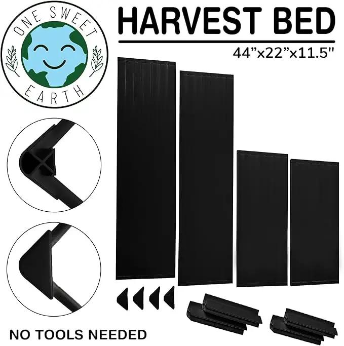 Raised Garden Bed - 2x4 ft Planter Box - Black HDPE - No Tools Needed - DIY Kit for Urban Gardening, Flowers, Herbs & Vegetables - Made in The USA, photo 7 of 9
