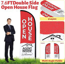 44 Pcs Open House Signs for Real Estate Agent Supplies, Double Sided Open House Flag with Poles Kit, 7.6 x 5.4 Ft Red Opening Sign Banner Set, 5 Pack Yard Signs with Metal Stakes 30 Balloons by CozyNest Decor