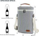 ZORMY 2 Bottle Wine Tote Carrier, Dark Blue, 750 mL Capacity, Polyester Material, With Shoulder Strap and Corkscrew by TinyTreasures Baby Boutique