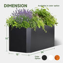 Steel Planter Box-36"x15"x15"-Large Rectangular Planter Indoor or Outdoor Black Matel Planter Box Commercial Residential for Patio Porch Deck Home Backyard by GreenHaven Gardens
