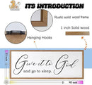Give It To God And Go To Sleep Sign Wall Decor 40x15 Inch Large Farmhouse Master Bedroom Above Bed Hanging Wall Art Rustic Guest Room Wood Framed Over Bed Wall Decoration (Wood White) by CozyNest Decor