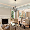 Modern Black Chandelier for Dining Room, 4 Lights Geometric Chandeliers, Sphere Chandelier Industrial Large Pendant Light Fixtures Hanging for Kitchen, Entryway, Foyer, Stairs by CozyNest Decor