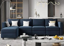 Belffin Modular Sectional Sofa Couch with Reversible Chaise Velvet L Shaped Storage 4-seat Convertible Blue… by CozyNest Decor
