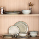 AmorArc Ceramic Dinnerware Sets, Handmade Stoneware Reactive Glaze Plates and Bowls Set, Scratch Resistant | Dishwasher & Microwave Safe Dishes Set, Service for 4 (12pc) by CozyNest Decor