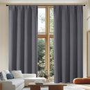 Simplebrand Ava Grey Blackout Curtains for Patio 108 Inches Long 2 Panels Set, Solid Thermal Insulated Room Darkening Rod Pocket Window Treatment Curtains Blackout Drapes, W50 x L108 Inch, Grey by TinyTreasures Baby Boutique