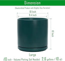 D'vine Dev 10 Inch Ceramic Planter Pot with Drainage Hole and Saucer, Indoor Cylinder Round Planter Pot, Teal, 94-O-E-9 by GreenHaven Gardens