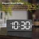 uscce Wooden Digital Alarm Clocks for Bedrooms: Dimmable Dual Alarm Clock with Large Numbers for Bedside Desk - Loud Alarm for Heavy Sleepers with Volume Control - Wood Decor & Gifts by CozyNest Decor