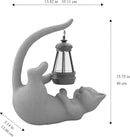 Solar Cat Garden Statue 15 Inch Porch Patio Decor for Outside Yard Decoration Outdoor Unique Housewarming Gardening Birthday Gifts for Cat Lovers Women Grandma by GreenHaven Gardens