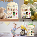 One Year Of Photo Board My First Year Milestone Board 12 Monthly Picture Frame Baby's First Year Wood Photo Board Acrylic Mirror Letters 1st Birthday Decoration Baby Keepsake Gift (2" x 3" photos - Wallet Size) by TinyTreasures Baby Boutique
