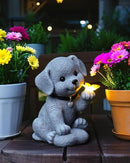 Solar Garden Statue Decor,Animal Solar Lights Outdoor Waterproof,Solar Garden Decorative Lawn Patio, Balcony, Yard Ornament Unique Housewarming Gifts (Dog Butterfly) by CozyNest Decor