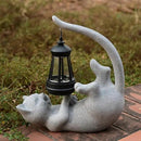 Solar Cat Garden Statue 10 Inch Porch Patio Decor for Outside Yard Decoration Outdoor Unique Housewarming Gardening Birthday Gifts for Cat Lovers Women Grandma by GreenHaven Gardens