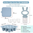 WAJIAYON Baby Breastmilk Popsicle Molds & Babies Fruit Feeder (3 Pack), Infant Food Freezer Tray Storage Containers, Silicone Teething Pacifier Feeder and Teether for Babies,Baby Feeders - Blue by TinyTreasures Baby Boutique