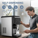 3-in-1 Nugget Ice Maker with Ice & Water Dispenser - 90Lbs/24H Pellet Chewable Ice, Self-Cleaning Countertop Stainless Steel Ice Machine for Commercial, Office, Kitchen, Party (Quiet Operation) by CozyNest Decor