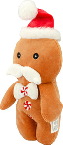 Giftable World Holiday Plush Pet Toy Fun for Christmas Designs with Squeaker Dog Chew Toy (8" Jolly Ginger w/Squeaker & Crinkle) by TinyTreasures Baby Boutique