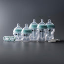 Tommee Tippee Advanced Anti-Colic 10 Piece Bottle and Pacifier Set, 5 and 9 oz BPA Free Bottles, Newborn 0+ months, Slow & Medium-Flow Breast-Like Nipples, 3 Travel Bottle Lids, 2 Ultralight Pacifiers by TinyTreasures Baby Boutique