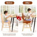 Toddler Booster Seat for Dining Table Kitchen Chair, Waterproof Non-Slip with Backrest & Adjustable Straps, Portable PU Travel Baby Kids Booster Seat Cushion by TinyTreasures Baby Boutique