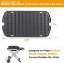 Cast Iron Grill Griddle for Weber 9010001 9011701 9013001 9020001 9030001 Traveler Portable Grill Accessories, Reversible Full Size Cooking Plate with Carry Bag by GreenHaven Gardens