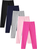 Witwot 5 Pack Toddler Leggings Baby Girl Cotton Pants Toddler Girls Clothes Size 18M-5T by TinyTreasures Baby Boutique