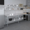 AmGood Double OverShelf Stainless Steel NSF - Many (96" Long x 12" Deep) by CozyNest Decor