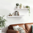 Floating Wall Shelves 2-Pack - 24-Inch Rustic White Wooden Shelves for Storage and Décor, Easy Installation for Living Room, Bedroom, and Kitchen by CozyNest Decor