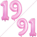 GOER Number 19 Balloons for 19th Birthday Sweet 19 Party Decorations,42 Inch Jumbo Foil Helium 91 Balloons for 91st Birthday Party Decoration (Light Pink) by TinyTreasures Baby Boutique