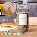 12 Pcs Glass Spice Jars With Bamboo Airtight Lids, 10oz Thicken(2.4mm) Spice Containers With 148 Minimalist Preprinted Waterproof Spice Labels, Kitchen Empty Small Storage Jars For Seasoning, Herb by CozyNest Decor