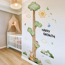 3D Cartoon Height Growth Chart for Kids Wall Stickers Removable DIY Jungle Animals and Plants Height Sticker Peel and Stick Sun White Clouds Wall Art Decor for Nursery Kids Bedroom Living Room by TinyTreasures Baby Boutique