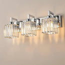 Modern Bathroom Vanity Light 3-Lights Chrome Crystal Wall Lamp Bathroom Modern Crystal Vanity Lighting by CozyNest Decor
