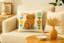 katre home madame & textile Cat Throw Pillow Cover – 100% Cotton Embroidered Decorative Cushion Case 18x18 – Handmade Punch Needle Pillow for Sofa, Bed, Couch or Gift for Cat Lovers by CozyNest Decor