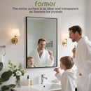 FARMER 24x36 Inch Black Bathroom Mirror, Rectangle Wall Mounted Mirror, Vanity Mirror, Brushed Square Mirror, Framed Bathroom Mirror for Bedrooms, Entryways, Living Rooms, Horizontal/Vertical by CozyNest Decor