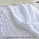 Chunky Knit Blanket - Luxury Soft Cozy 50 * 60 Throw Blanket,100% Woven Blanket Rope Knot Throw Blanket for Couch, Sofa, Home Decor, Gift - Machine Washable（White） by CozyNest Decor