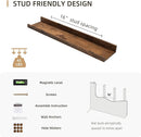 Picture Ledge Shelf, Wood Floating Shelves Set of 4, 24 inch Picture Ledge Shelves, Photo Ledge Nursery Book Shelves Wall Mounted for Living Room Kids' Room Bedroom, Color Brown by TinyTreasures Baby Boutique