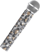 Sanwuta Fake Microphone Prop Sparkly Bling Rhinestones Plastic Play Microphone Pretend Glitter Bedazzled Mic for Cosplay Party Costume(Leopard) by TinyTreasures Baby Boutique