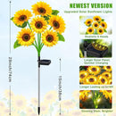 Sunflower Solar Lights Outdoor Decor, 4 Pack Solar Garden Decor 24 Waterproof Solar Sunflower Outdoor Lights for Garden Patio,Flower Bed, Pathway, Gift for Women, Mom, Grandma by CozyNest Decor