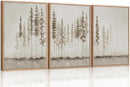 HPINUB Misty Forest Framed Canvas Wall Art Set, Foggy Pine Tree Wall Decor, Pastel Nature Landscape Wall Painting, Evergreen Coniferous Plant Art Print for Living Room, Bedroom, Office-24 x36 x3 by CozyNest Decor