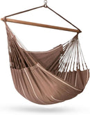 La Siesta® XL King Habana Cotton Hanging Hammock Chair, Indoor Outdoor Hammock Swing Chair, Boho Hanging Chair Bedroom Patio, Max 355 Lbs, Chocolate by GreenHaven Gardens