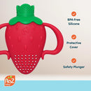 RaZbaby Fruitique Fruit Feeder One-Piece Baby – Larger Opening for Refilling & Fits More Fresh/Frozen Fruit for Teething Relief, Easy to Hold, Safer Design, BPA-Free, Dishwasher Safe - Banana by TinyTreasures Baby Boutique