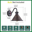 Dusk to Dawn Outdoor Gooseneck Wall Sconce with Dark Sky Cast Hammered Aluminum Shade in Oil Rubbed Bronze Finish,Anti-Rust Waterproof Outdoor Light for Farmhouse Porch Garage,1-Light E26 by CozyNest Decor