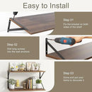 12 Inch Deep Floating Shelves,48W x 12D Floating Shelves, Deep Wall Shelves Bracket Set of 2, Large Display Floating Shelf for Bathroom, Living Room, Wide Storage Wooden Wall Shelf, Walnut by CozyNest Decor