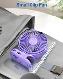 SWEETFULL Portable Clip on Fan - Battery Operated Stroller Fan, 4000mAh Small Rechargeable Fans with LED Display, 4 Speeds, Mini Personal Cooling Desk Cooler for Golf Cart Travel Camping Gym (Purple) by TinyTreasures Baby Boutique