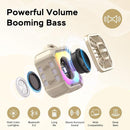 INSMY Shower Bluetooth Speaker, IP67 Waterproof Portable Small Multi Sync 100+ Speakers, Big Volume Booming Bass, 24H Playtime/Floatable/RGB Lights for Outdoor/Kayak/Beach/Golf (Khaki) by TinyTreasures Baby Boutique