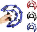 EASTROCK 3 Pack Double Row Tambourine Metal Jingles Hand Held Percussion Half Moon Tambourine for Kids, Adults, KTV, Party (Black, Blue, Red) by TinyTreasures Baby Boutique
