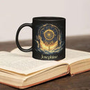 Personalized Name Black Coffee Mug, Custom Unique Celestial Mug 11oz or 15oz, Custom Fantasy Landscape Ceramic Cup, Nature Lover Coffee Cup for Holiday, Gifts for Women, Men by CozyNest Decor