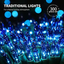 300LIGHTS(2*150L) Blue Extra-Bright with End Connectors Christmas Decorative Lights 19.44m UL Certified Mini String Light Set Waterproof for Home Garden Holiday Tree Party Patio Decor Wedding by CozyNest Decor
