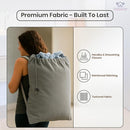 LFH Home Cotton Canvas Extra Large Laundry Bag with Handle, Heavy Duty Drawstring Closure Washable Laundry Bags, School Travel, Home, Hotel, College Dorm, Organizer Sack, Toys Clothes 28x36-Grey by TinyTreasures Baby Boutique