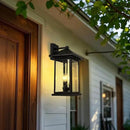 Extra-Large Outdoor Wall Sconce, Wall Lantern, Wall Light with Tempered Clear Seeded Glass, Matte Black Finish for Outdoor by GreenHaven Gardens